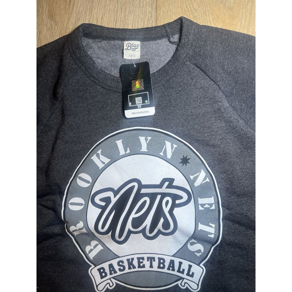 Brooklyn Nets NBA Official Tri-Blend Crewneck Sweatshirt Charcoal Large - Picture 3 of 5